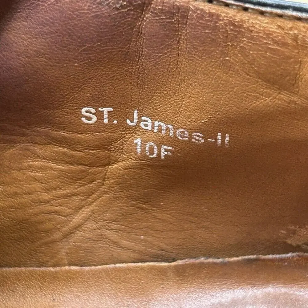 TM Lewin‎ Saint James Men's Size 10 Black Leather Oxford Cap Toe Dress Shoes